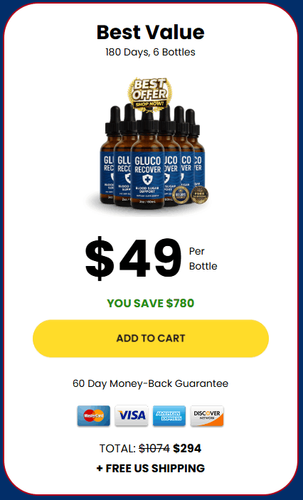 gluco recover 6 bottles price